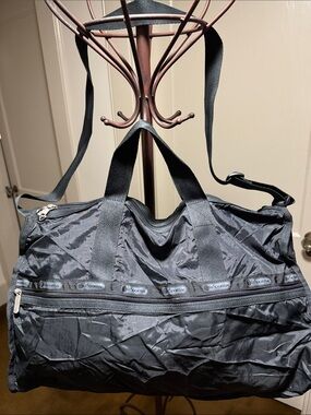 Lesportsac Black Nylon Travel Duffel with Adjustable Shoulder Strap
